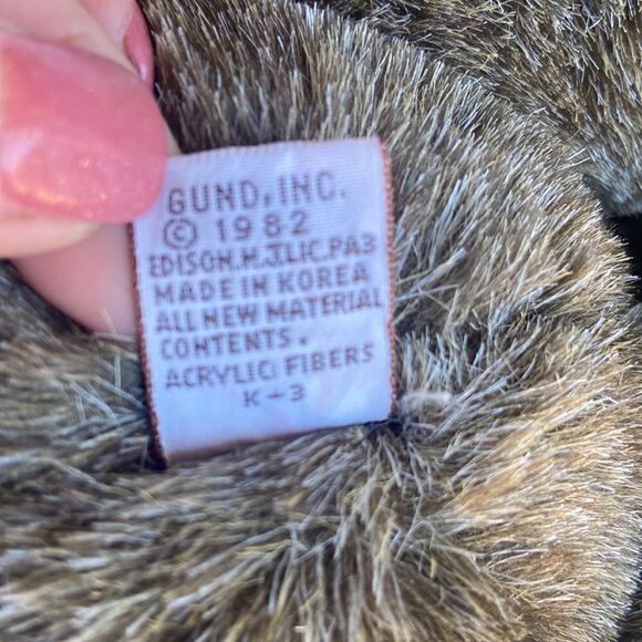 Gund Vintage Jointed Teddy Bear Dark Brown Plush Stuffed Animal 1982 - Picture 5 of 5